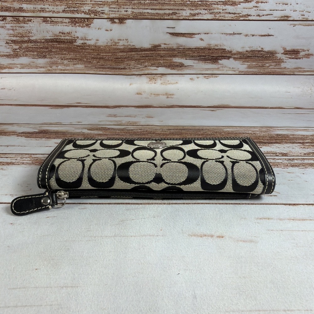 COACH Hampton Signature slim envelope wallet black #42986 - Picture 3 of 5